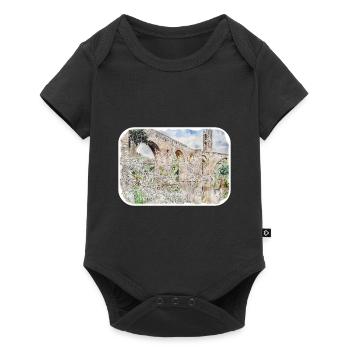 Spain Watercolor Sketch Hand Drawn Illustration - Baby Premium short-sleeve bodysuit - black - Front