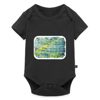 Indonésie Aquarelle Esquisse Dessinée à la Main Peinture - Body à manches courtes Premium Bébé - noir - Devant