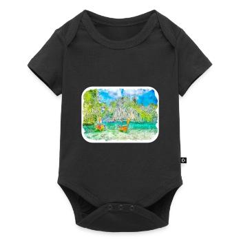 Thaïlande Aquarelle Esquisse Dessinée à la Main Illustration - Body à manches courtes Premium Bébé - noir - Devant