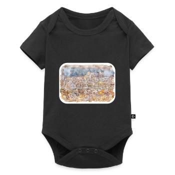 Rom Italien Aquarell Skizze Handgezeichnetes Gemälde - Baby Premium Kurzarmbody - Schwarz - Vorne