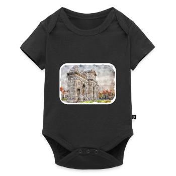 Madrid Espagne Aquarelle Esquisse Dessinée Peinture - Body à manches courtes Premium Bébé - noir - Devant