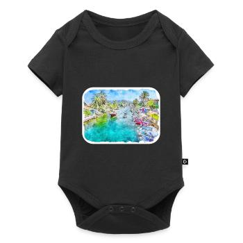 Spain Watercolor Sketch Hand Drawn Illustration - Baby Premium short-sleeve bodysuit - black - Front