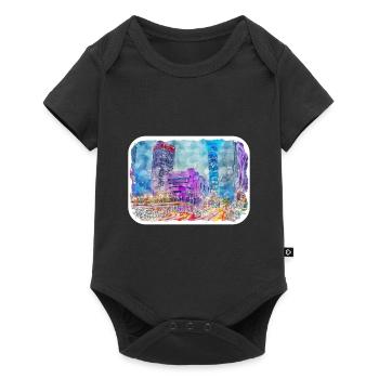 China Watercolor Sketch Hand Drawn Illustration - Baby Premium short-sleeve bodysuit - black - Front