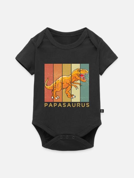 papasaurus - Baby Premium Kurzarmbody - Schwarz