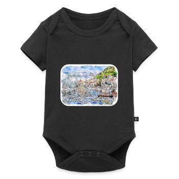 Montenegro Landmark Watercolor Sketch Illustration - Baby Premium short-sleeve bodysuit - black - Front