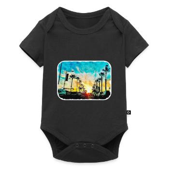 Illustration de croquis à l’aquarelle de Californie usa - Body à manches courtes Premium Bébé - noir - Devant
