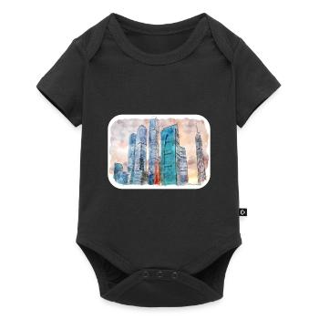Moscou Russie Aquarelle Sketch Illustration - Body à manches courtes Premium Bébé - noir - Devant