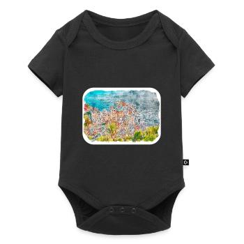 Italy Watercolor Sketch Hand Drawn Illustration - Baby Premium short-sleeve bodysuit - black - Front