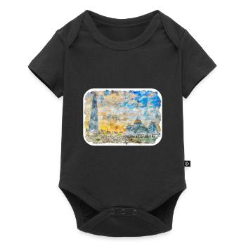 Malaisie Aquarelle Esquisse Dessinée à la Main Illustration - Body à manches courtes Premium Bébé - noir - Devant