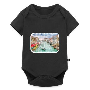 Italy Watercolor Sketch Hand Drawn Illustration - Baby Premium short-sleeve bodysuit - black - Front