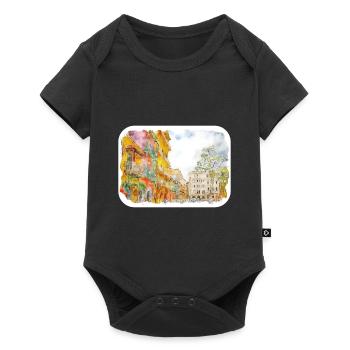 Cartagena Kolumbien Aquarell Skizze Gezeichnet Illustr - Baby Premium Kurzarmbody - Schwarz - Vorne