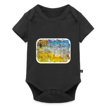 Malta Landmark Watercolor Sketch Paint Illustratio - Baby Premium short-sleeve bodysuit - black - Front