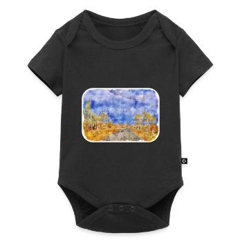 Australie Aquarelle Esquisse Dessinée à la Main Peinture - Body à manches courtes Premium Bébé - noir - Devant