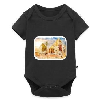Cairo Egypt Watercolor Sketch Drawn Illustration - Baby Premium short-sleeve bodysuit - black - Front