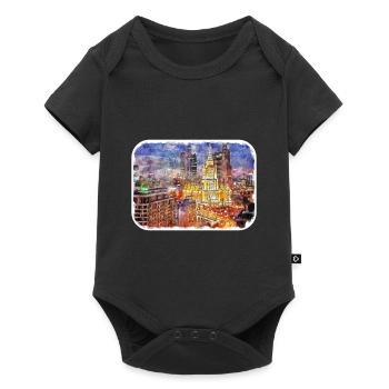 Moscou Russie Aquarelle Sketch Illustration - Body à manches courtes Premium Bébé - noir - Devant