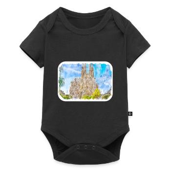 Spain Watercolor Sketch Hand Drawn Illustration - Baby Premium short-sleeve bodysuit - black - Front