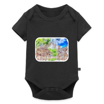 England UK Watercolor Sketch Drawn Illustration - Baby Premium short-sleeve bodysuit - black - Front