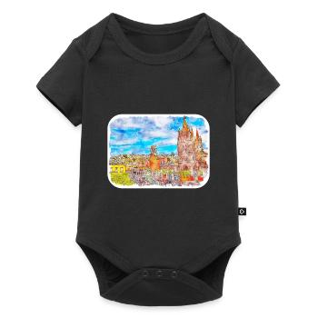 San Miguel De Allende Mexico Watercolor Sketch Dra - Baby Premium short-sleeve bodysuit - black - Front