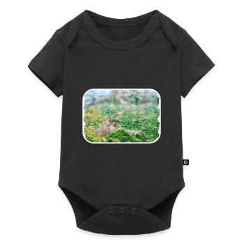 Illustration de l’esquisse à l’aquarelle de Pékin - Body à manches courtes Premium Bébé - noir - Devant