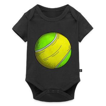 Tennis Ball Sticker - Baby Premium short-sleeve bodysuit - black - Front