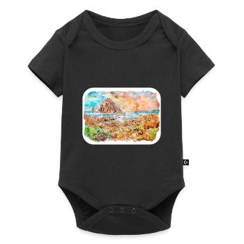Australie Aquarelle Esquisse Dessinée à la Main Peinture - Body à manches courtes Premium Bébé - noir - Devant