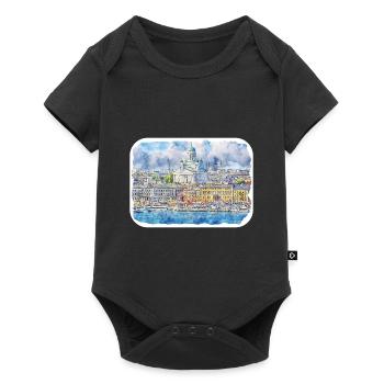 Helsinki Finlande Aquarelle Sketch Illustration - Body à manches courtes Premium Bébé - noir - Devant