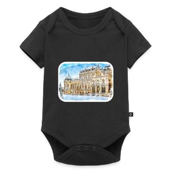 Vienna Austria Watercolor Sketch Drawn Illustratio - Baby Premium short-sleeve bodysuit - black - Front