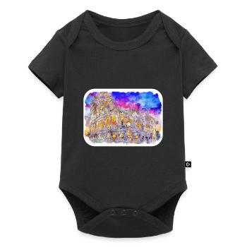 Rom Italien Aquarell Skizze Handgezeichnetes Gemälde - Baby Premium Kurzarmbody - Schwarz - Vorne