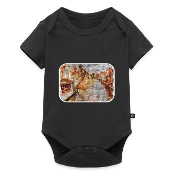 Bruges Belgique Aquarelle Esquisse Illustration - Body à manches courtes Premium Bébé - noir - Devant