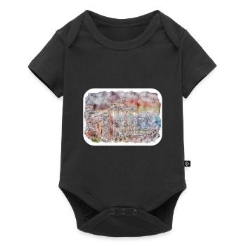 Rome Italie Aquarelle Esquisse Dessinée Illustration - Body à manches courtes Premium Bébé - noir - Devant
