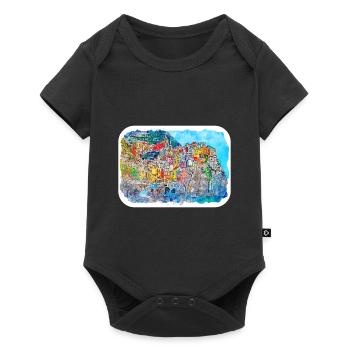 Italy Watercolor Sketch Hand Drawn Illustration - Baby Premium short-sleeve bodysuit - black - Front