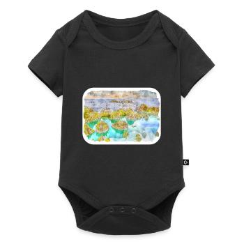 Indonesia Watercolor Sketch Hand Drawn Painting - Baby Premium short-sleeve bodysuit - black - Front