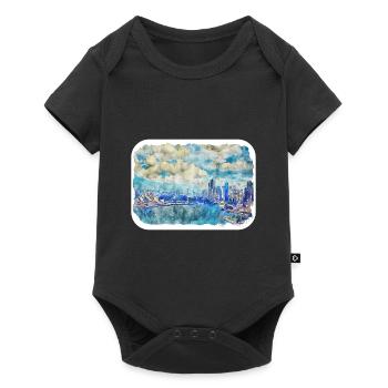 Sydney Australie Aquarelle Esquisse Dessinée Illustrat - Body à manches courtes Premium Bébé - noir - Devant