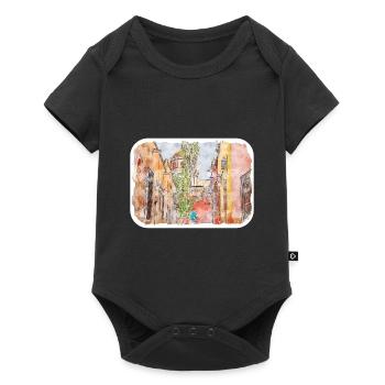 San Miguel De Allende Mexico Watercolor Sketch Dra - Baby Premium short-sleeve bodysuit - black - Front
