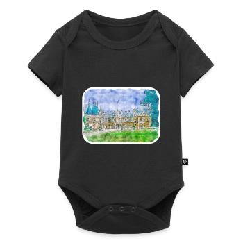 Uk Landmark Watercolor Sketch Painting Illustratio - Baby Premium short-sleeve bodysuit - black - Front