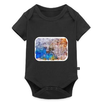 Malta Landmark Watercolor Sketch Paint Illustratio - Baby Premium short-sleeve bodysuit - black - Front