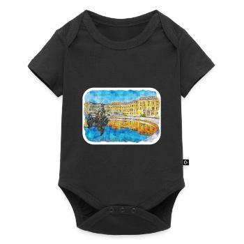 Vienna Austria Watercolor Sketch Painting - Baby Premium short-sleeve bodysuit - black - Front