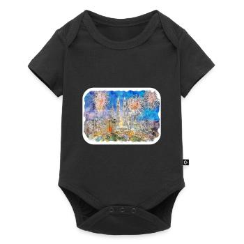 Malaisie Aquarelle Esquisse Dessinée à la Main Illustration - Body à manches courtes Premium Bébé - noir - Devant