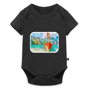 Nature Aquarelle Esquisse Illustration Illustration - Body à manches courtes Premium Bébé - noir - Devant
