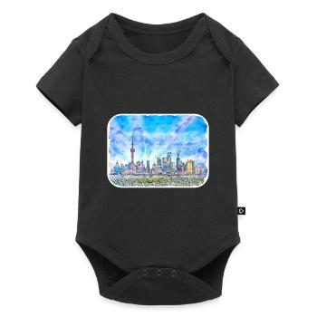 China Watercolor Sketch Hand Drawn Illustration - Baby Premium short-sleeve bodysuit - black - Front