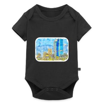 Cairo Egypt Watercolor Sketch Drawn Illustration - Baby Premium short-sleeve bodysuit - black - Front