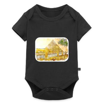 Le Caire Egypte Aquarelle Esquisse Dessinée Illustration - Body à manches courtes Premium Bébé - noir - Devant