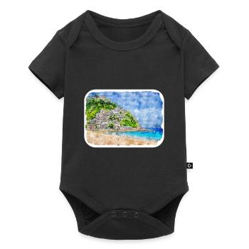 San Sebastian Kroatien Aquarell Skizze gezeichnet Illu - Baby Premium Kurzarmbody - Schwarz - Vorne