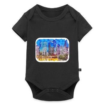 Chicago USA Watercolor Sketch Drawn Illustration - Baby Premium short-sleeve bodysuit - black - Front