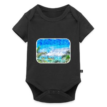 Thaïlande Aquarelle Esquisse Dessinée à la Main Illustration - Body à manches courtes Premium Bébé - noir - Devant
