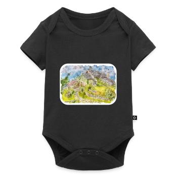 Italy Watercolor Sketch Hand Drawn Illustration - Baby Premium short-sleeve bodysuit - black - Front