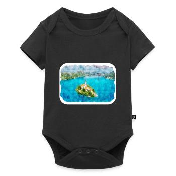 Illustration de l’esquisse à l’aquarelle de Slovénie - Body à manches courtes Premium Bébé - noir - Devant