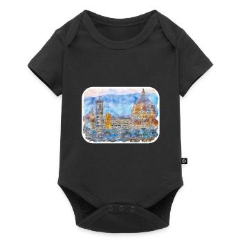 Italy Watercolor Sketch Hand Drawn Illustration - Baby Premium short-sleeve bodysuit - black - Front