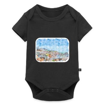Lisbon Portugal Watercolor Sketch Drawn Illustrati - Baby Premium short-sleeve bodysuit - black - Front