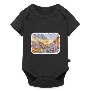 San Sebastian Espagne Aquarelle Sketch Illustration - Body à manches courtes Premium Bébé - noir - Devant